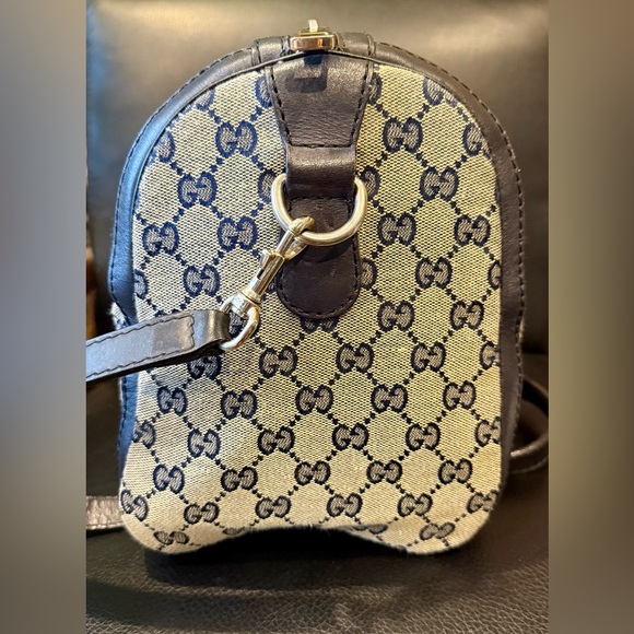 Classic Vintage Gucci Sherry Line Speedy Boston Navy Blue Bag - Picture 5 of 13